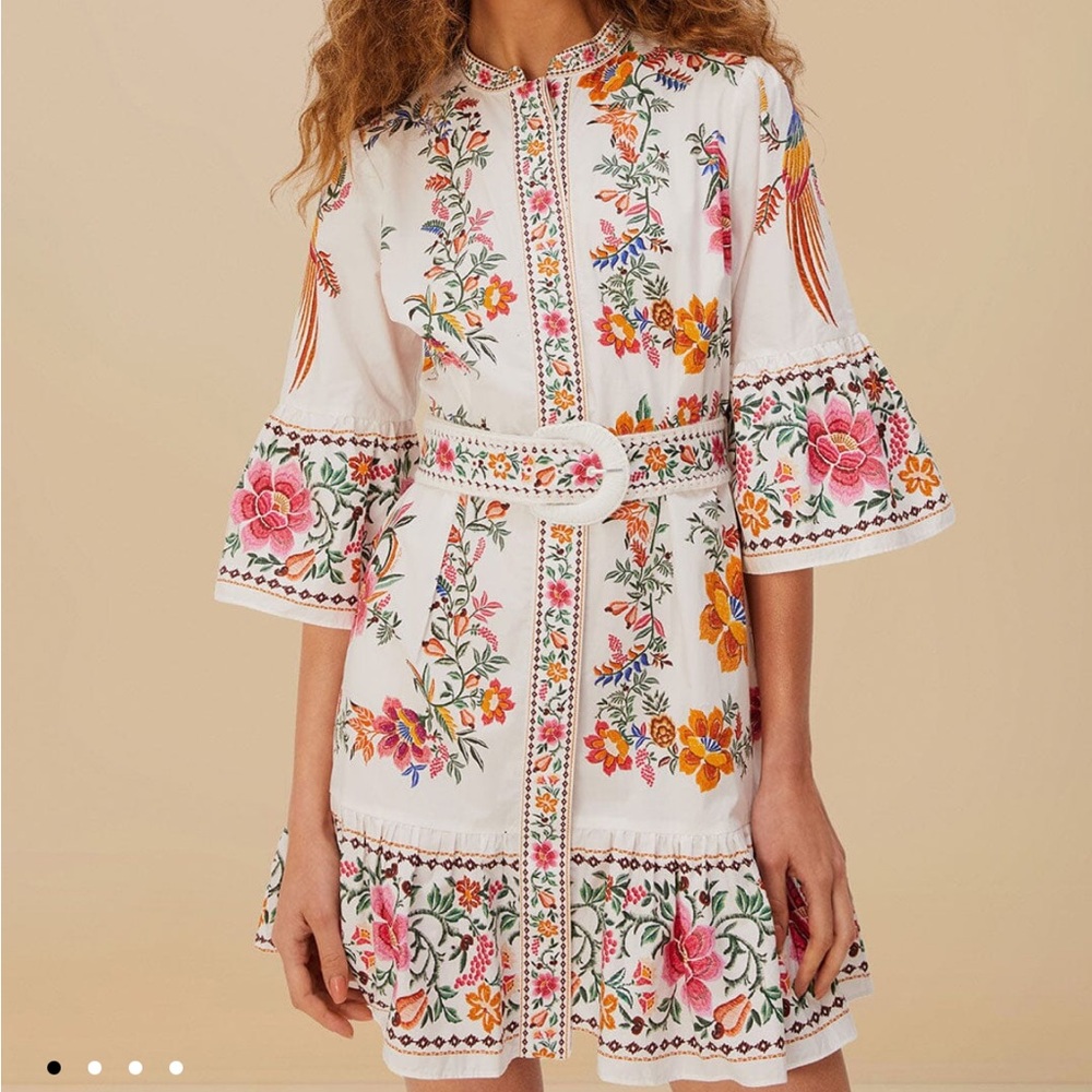 FARM Rio Delicate Forrest Scarves Mini Dress